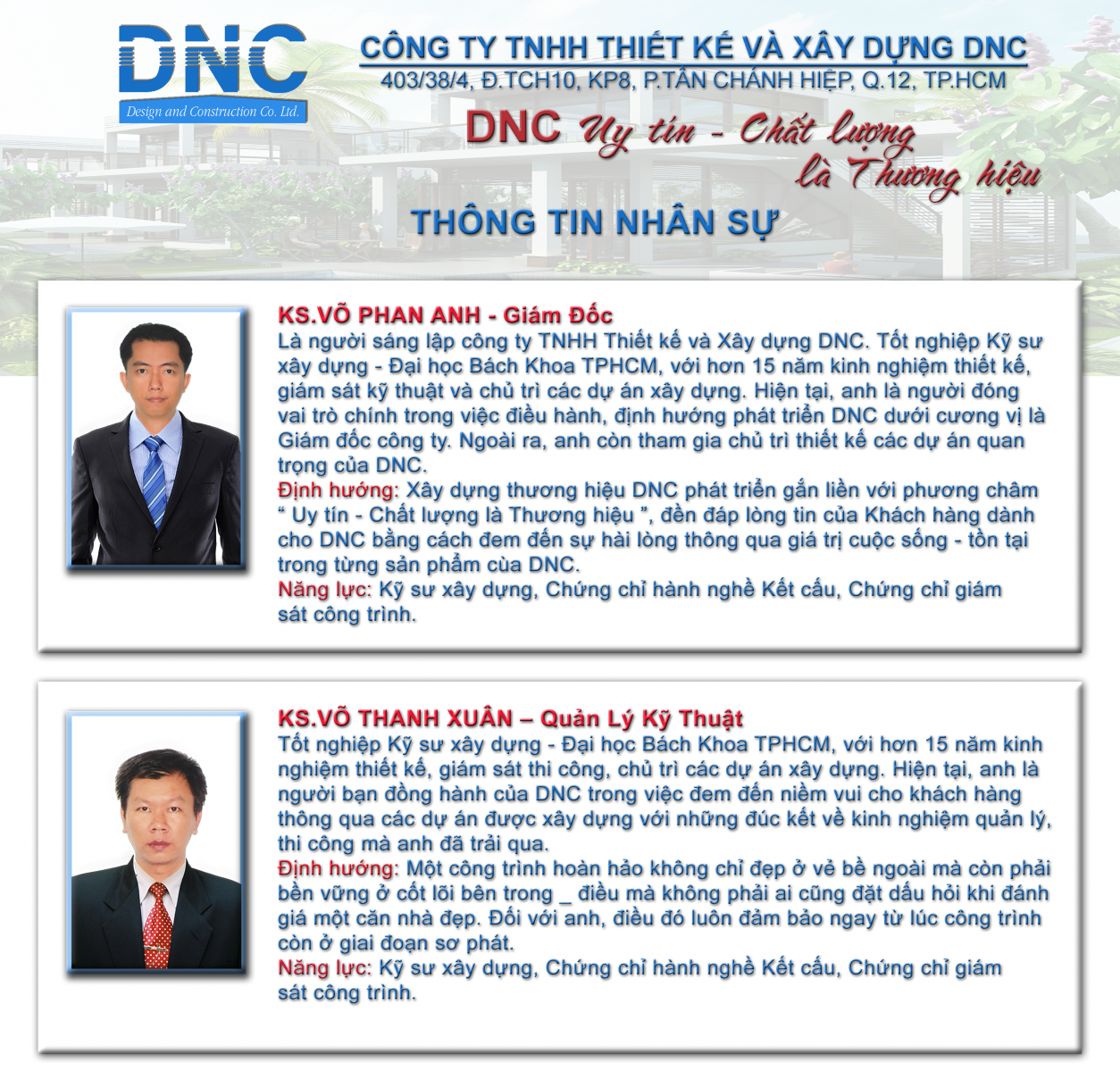 Giới thiệu về công ty TNHH Thiết Kế Và Xây Dựng DNC